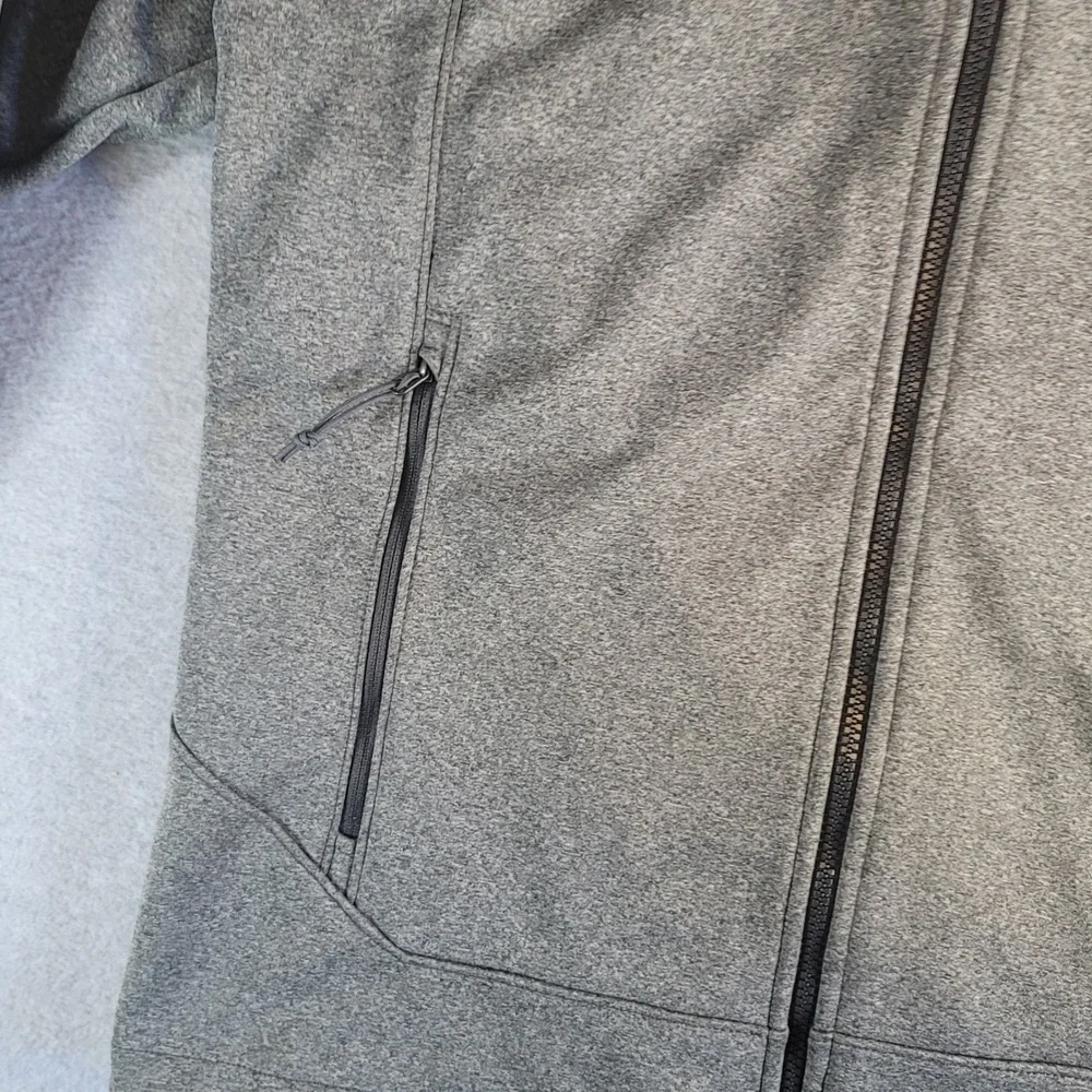 The North Face Mens WindWall Softshell Jacket Grey Lime Green Full Zip Medium